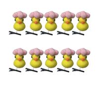Lot de 10 accessoires à cheveux amusants en forme de caneton jaune avec fleur pour costume - Convient pour tous les jours et les fêtes