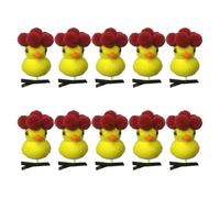 Lot de 10 accessoires à cheveux amusants en forme de caneton jaune avec fleur pour costume - Convient pour tous les jours et les fêtes