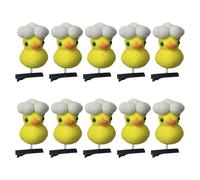 Lot de 10 accessoires à cheveux amusants en forme de caneton jaune avec fleur pour costume - Convient pour tous les jours et les fêtes