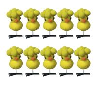 Lot de 10 accessoires à cheveux amusants en forme de caneton jaune avec fleur pour costume - Convient pour tous les jours et les fêtes