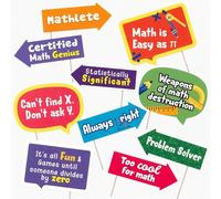 Lot de 10 accessoires amusants pour photomaton - Décorations de fête sur le thème du Pi Day - Trop cool pour la décoration de fête mathématique - Accessoires de selfie avec bâtons