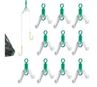 Lot de 10 accessoires de bifurcation de fil de pêche à double crochet | Anneau en forme de 8 accessoires pour pêcheur débutant