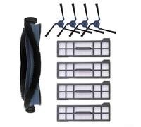 Lot de 10 accessoires de rechange pour aspirateur EUFY X10 PRO pour aspirateur robot OMNI - Brosses principales, brosses latérales, sacs à poussière, tampons pour aspirateur
