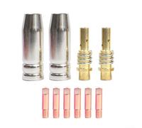Lot de 10 accessoires de soudage MIG, pointes de soudage 0,1 cm + 2 buses de gaz + 2 diffuseurs de gaz MIG accessoires de soudage MIG pour Lincoln pour Magnum 100 L pour Mini pour Forney Chicago pour