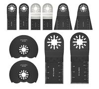 Lot de 10 accessoires oscillants - Lame de scie oscillante - Pour bois, plastique, métal - Outil multifonction - Outil oscillant - Accessoires de lames de scie pour oscillation (noir)