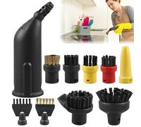 Lot de 10 accessoires pour nettoyeur vapeur Kärcher SC1 SC2 SC3 SC4 SC5, accessoires pour brosse ronde Kärcher grande buse, brosse à joints, brosse ronde, nettoyeur à vapeur, brosse de nettoyage