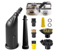 Lot de 10 accessoires pour nettoyeur vapeur Kärcher SC1 SC2 SC3 SC4 SC5, buse manuelle, kit de pièces de rechange, avec buse allongée, buse incurvée, brosse ronde, buse à joints, sceau, accessoires