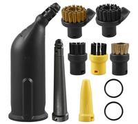 Lot de 10 accessoires pour nettoyeur vapeur Kärcher SC1 SC2 SC3 SC4 SC5 - Kit de pièces de rechange avec buse prolongée, buse incurvée, brosses rondes et buse pour joints - Kit de nettoyage