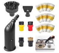 Lot de 10 Accessoires pour Nettoyeur Vapeur Karcher SC1 SC3 SC5 SC4 SC2 Accessoires de Rechange pour buse Manuelle, avec buse incurvée, Brosse Ronde, Brosse à Joints, Racloir, Chiffons Microfibres