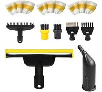 Lot de 10 accessoires pour nettoyeur vapeur SC1 SC2 SC3 SC4 SC5 avec buse incurvée, raclette pour vitres, chiffon en microfibre, accessoires de nettoyage professionnels