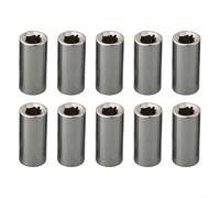 Lot de 10 adaptateurs 1/4 Vanadium Drive vers 1 sur 4 Hex Shank Adaptateur Convertisseur Socket pour outils Bits Power Square Porte-embout en acier pour tournevis chromé