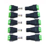 Lot de 10 adaptateurs d'alimentation mâles et femelles - 5,5 mm x 2,1 mm - Pour caméra de vidéosurveillance - Barre LED - Adaptateur Plug Jack (5 prises CC femelles, 5 fiches DC)