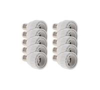 - Lot de 10 adaptateurs de douille E14 vers GU10 à visser - ignifuge - Blanc