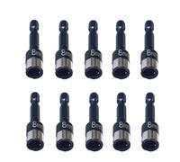Lot de 10 adaptateurs de douille hexagonale de 8 mm pour tourne-écrous à douille en acier non magnétique avec support à couple élevé (A)