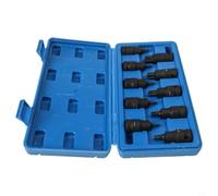 Lot de 10 adaptateurs de douille Torx pour T20-T70, 1/2" pour porte-embout à choc pour cier au chrome vanadium noir