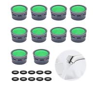 Lot de 10 Aérateurs de Robinet Avec Joint d'Étanchéité, Filtre, Limiteur, Accessoires de Salle de Bain, Inserts Filtrants, Pièces de Rechange pour Salle