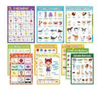 Lot de 10 affiches d'enseignement des langues, apprentissage des mots | Affiches d'enseignement du vocabulaire coloré pour les élèves d'âge préscolaire, affiches d'apprentissage de mots thématiques