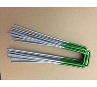 Lot de 10 agrafes en métal galvanisé pour gazon artificiel à moitié vertes TOAOT