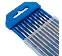 Lot de 10 aiguilles de soudage à l'arc Argon en tungstène - Électrode en tungstène pour soudure au fer et en acier au carbone WL20 - Tiges de soudure à l'arc (1,6 mm)