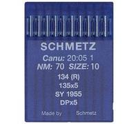 Lot de 10 Aiguilles pour machine à coudre industrielle - Dimension 70/10 - canu 20:05 1 134R/ 135x5 / DPx5 - Schmetz(...) - Bleu Bleu G