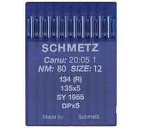 Lot de 10 Aiguilles pour machine à coudre industrielle - Dimension 80/12 - canu 20:05 1 134R/ 135x5 / DPx5 - Schmetz(...) - Bleu Bleu G
