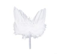 Lot de 10 ailes d'ange en plumes blanches, décorations de Noël vintage à suspendre pour décoration de sapin de Noël, fête de mariage, affichage de vacances (12 x 10 cm)