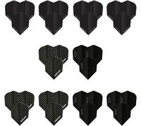 Lot de 10 ailettes de fléchettes noires (30 ailettes au total) 100 microns-Qualité supérieure-Extra résistantes-Fabriquées au Royaume-Uni-Accessoires professionnels pour fléchettes