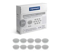Lot de 10 aimants Basic Series - Gris - Diamètre : 24 mm - Force d'adhérence : 300 g (4 Feuilles A4) - Aimants pour Tableaux magnétiques et Tableaux Blancs - Revêtement spécial Anti-Rayures