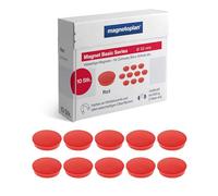 Lot de 10 aimants de la série Basic - 32 mm - Rouge - Force d'adhérence : 800 g