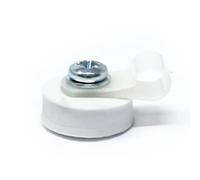 Lot de 10 aimants de maintien de câble revêtus de caoutchouc de 18 mm de diamètre x 6 mm de haut avec clip de câble de 6,4 mm (blanc) - traction de 1,6 kg