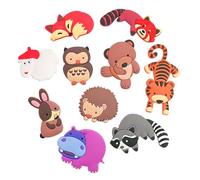 Lot de 10 aimants de réfrigérateur animaux de la forêt - Décoration de la maison - Aimants de réfrigérateur - Accessoires de décoration pour réfrigérateur - Convient pour armoires, réfrigérateurs et