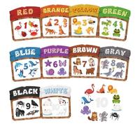 Lot de 10 aimants magnétiques de tri des couleurs - 60 aimants de réfrigérateur pour enfants - Motif animal mignon - Pour l'éducation précoce - Tri des couleurs assorties