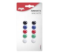 Lot De 10 Aimants Ronds Diamètre De 9 Mm - Assortiment - Sign
