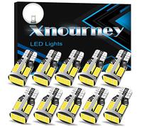 Lot de 10 ampoules 194 LED T10 168 2825 W5 W extrêmement lumineuses 12 V 10 SMD 5630 pour voiture, camion, intérieur, plafonnier, porte, éclairage de plaque d'immatriculation, blanc 6 500 K