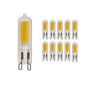 Lot de 10 ampoules à LED G9 Blanc chaud 3000 K, 400 lm Remplace les ampoules halogènes 30 W, 220 V, Full Glass corps, LED - Angle 360°