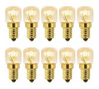 Lot de 10 ampoules à sel 15W incandescence : blanc chaud, pour four, frigo, lampe de sel, grill (2.25cm)