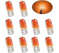 Lot de 10 ampoules de clignotant 501 ambrées 12 V 5 W W2.1/9.5D 10 mm