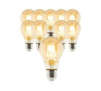 Lot de 10 ampoules Déco filament LED ambrée Standard 4W E27 400lm 2500K