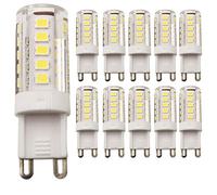 Lot de 10 ampoules décoratives LED G9 - 240 lm - 2,5 W - 3000 K - Blanc chaud - 33 SMD 2835 - 220 V - Angle de 360 °