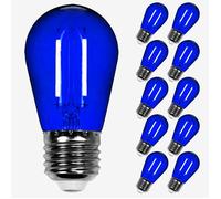 Lot de 10 Ampoules Filament Dimmable Led bleu conçues pour Guirlande Guinguette IP65 2W - Ampoule Led E27 Bleu - Ampoule 5cm pour