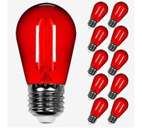 SKYLANTERN Lot de 10 Ampoules Filament Dimmable LED Rouge conçues pour Guirlande Guinguette IP65 2W - Ampoule LED E27 Rouge - Ampoule 5cm pour Guirlande Guinguette Culot E27 Multicolores