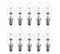Lot de 10 Ampoules Halogènes E14 18W à Intensité Variable Blanc Chaud 2700K Dimmable Ampoules à Bougie C35 Ampoule à Petite vis