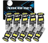 Lot de 10 ampoules LED 194 168 501 W5W T10 Canbus sans erreur pour voiture, dôme, carte, porte, coffre, stationnement, plaque d'immatriculation, 6500 K, blanc 12 V