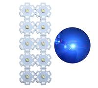 Lot de 10 Ampoules LED 3V 3W, Perles Bleues Haute Puissance, Module Pixels, Lumière Bleue, Petites Lampon en Aluminium Dissipateur de Chaleur PCB pour Projecteur Pinspot