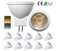 Lot de 10 Ampoules LED 5W MR11 GU4 12V, Blanc Chaud 3000K 450lm, 5W Equivalent à 50W Lampe Halogène, Ampoules MR11 LED Spot