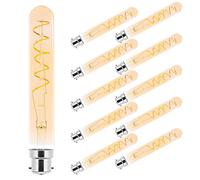 Lot de 10 ampoules LED à filament spiralé - 2,5 W - Or - Extra blanc chaud - 2 000 K (tubes B22)