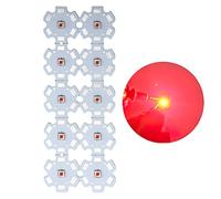 Lot de 10 ampoules LED à puce LED, 3v 3w perles LED rouges haute puissance, module LED pixels, lumière rouge, petites LED Lampon en aluminium dissipateur de chaleur PCB pour projecteur Pinspot