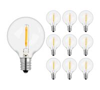 Lot de 10 Ampoules LED E12 G40 1W, Equivalent à Ampoule Incandescente 7W, Blanc Chaud 2700K, AC220-240V, 100LM, IP54 Étanche, Non Dimmabile, Ampoules Globe G40, pour Decorative Guirlande