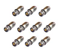 Lot de 10 ampoules LED E5,5 5 V-8 V/9 V-19 V compatibles avec Mini Adventstern TT H0 Modélisme Blanc froid Blanc chaud (12 V, blanc chaud)
