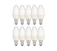 Lot De 10 Ampoules Led Filament B35, Culot E14, 6,5w Cons. (60w Eq.), 2700k Blanc Chaud Multicolore
